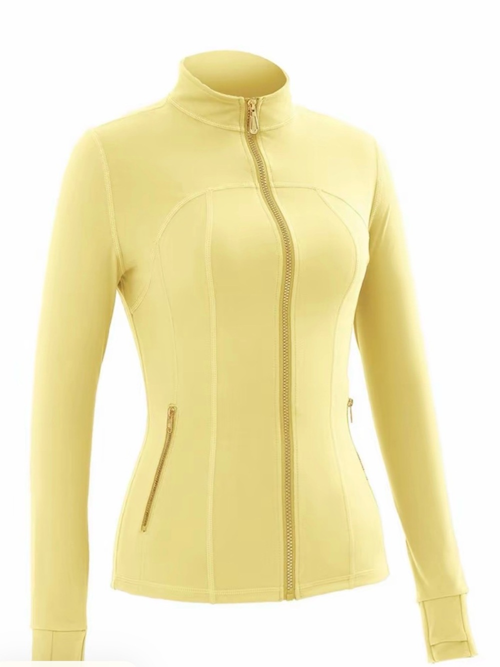 Women’s Slim-Fit Athletic Jacket in Pale Yellow
